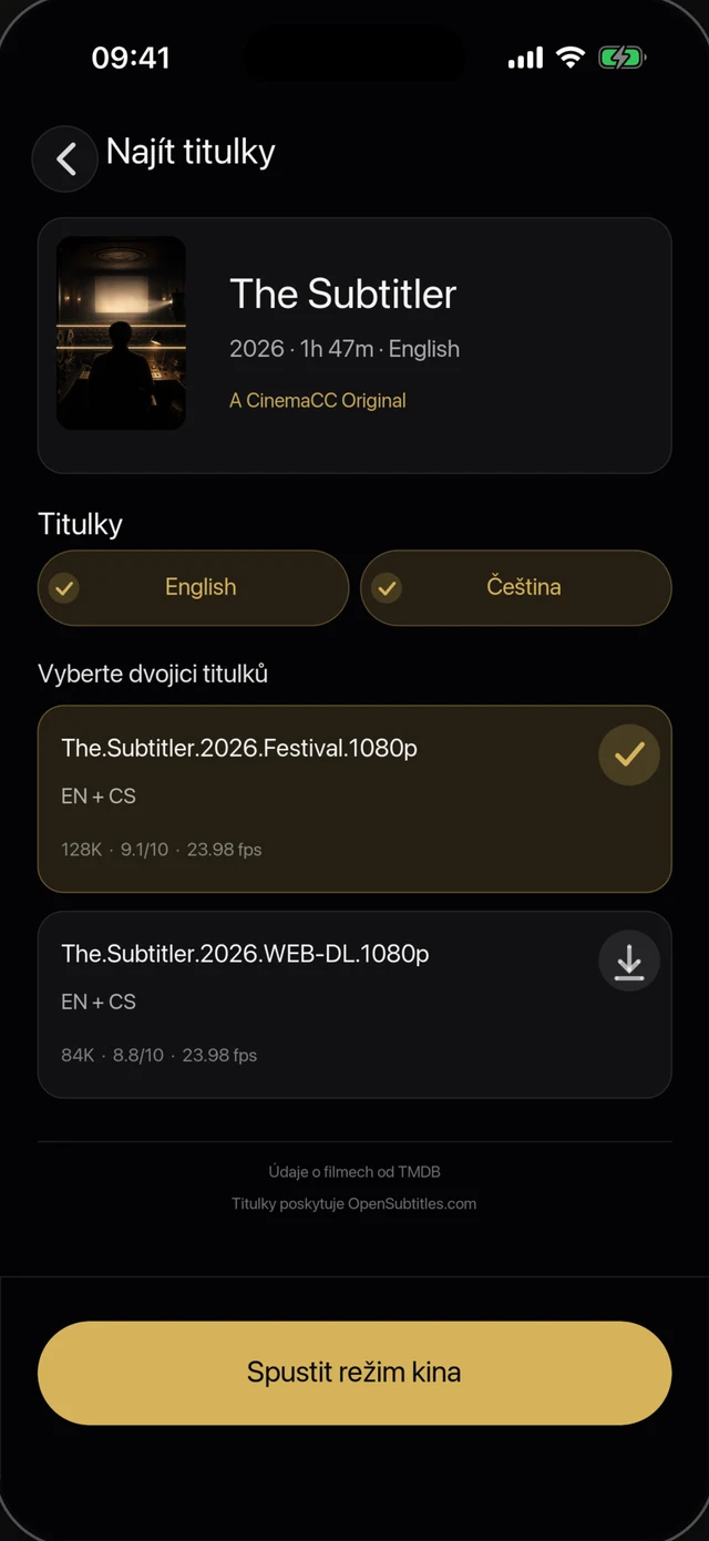 Najít titulky: Vyhledejte film a vyberte titulky.