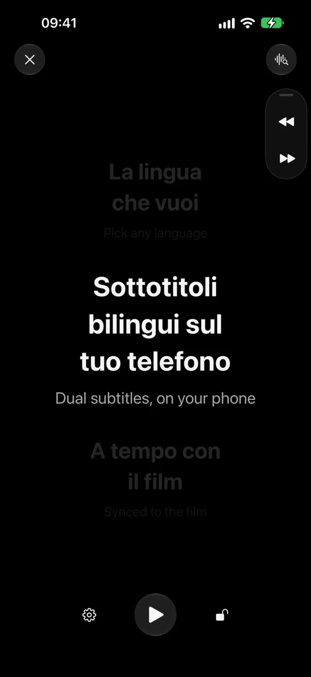 CinemaCC · Schermo scuro ma leggibile, senza disturbare gli altri spettatori