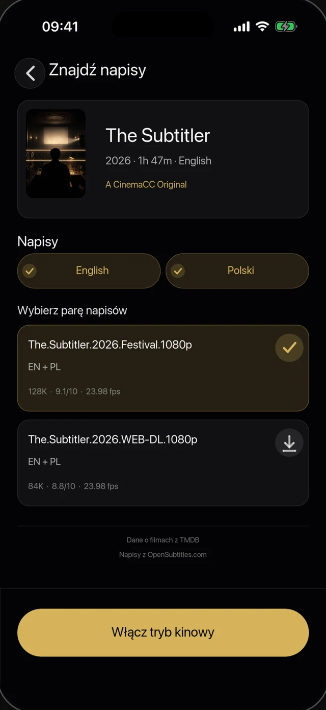 Znajdź napisy: Wyszukaj film i wybierz napisy.