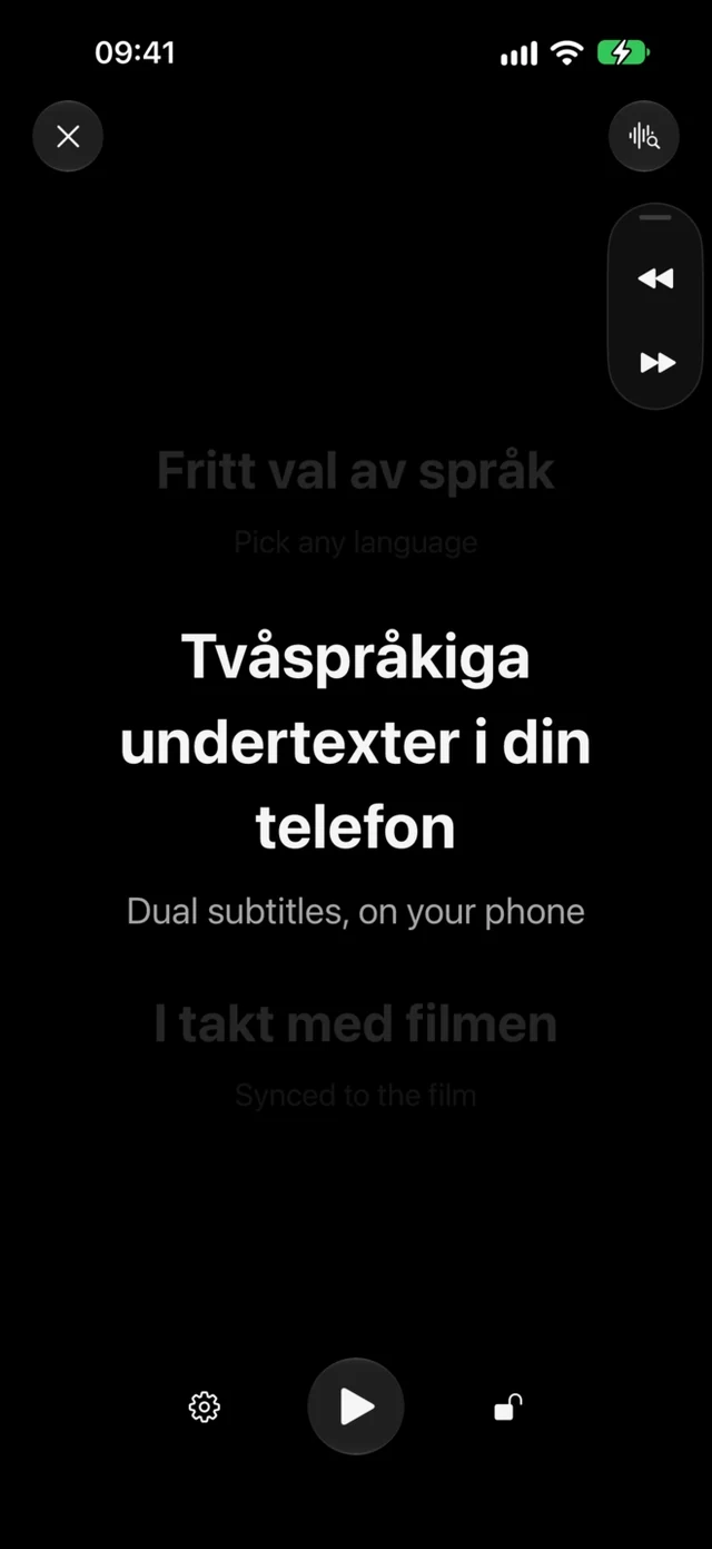 CinemaCC · Biomörk skärm som är lätt att läsa utan att störa andra