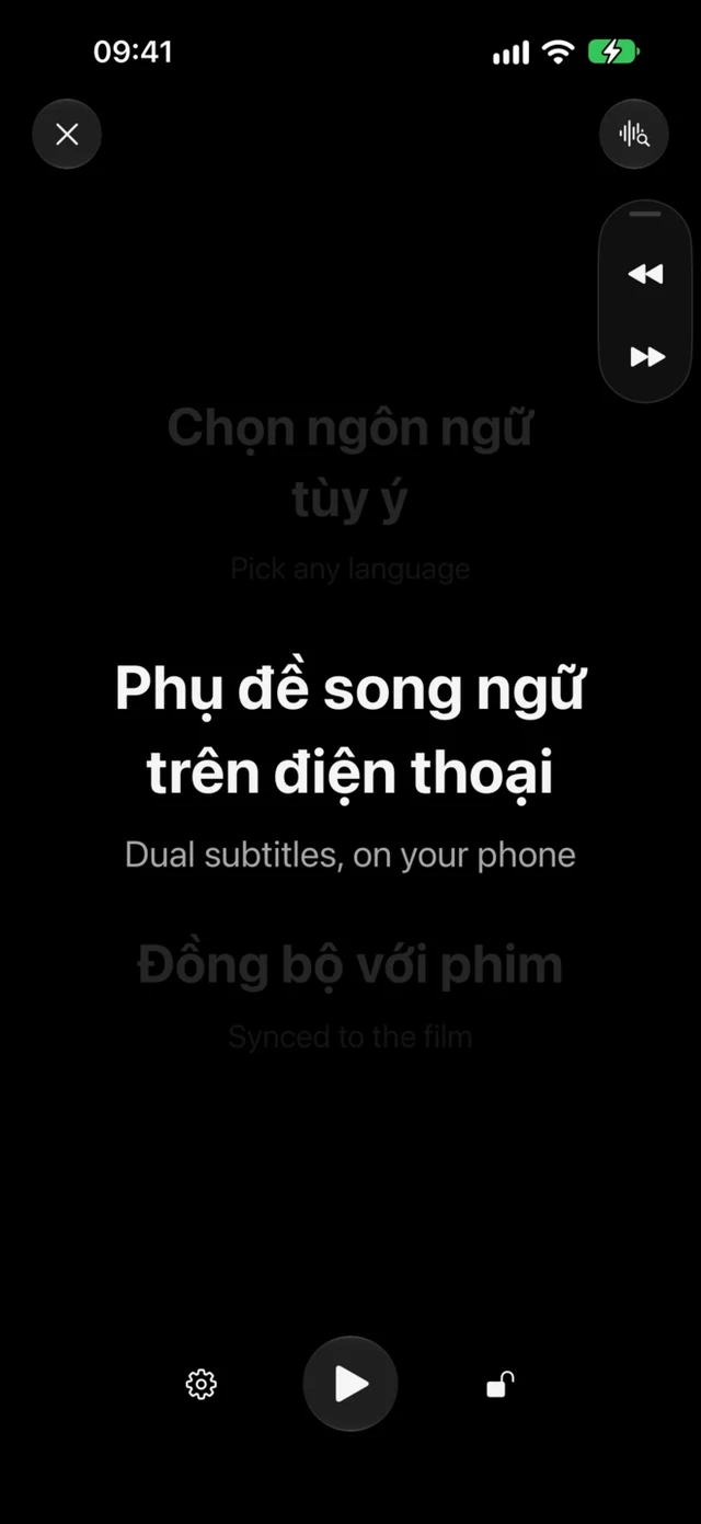 CinemaCC · Màn hình tối nhưng dễ đọc mà không làm phiền người khác